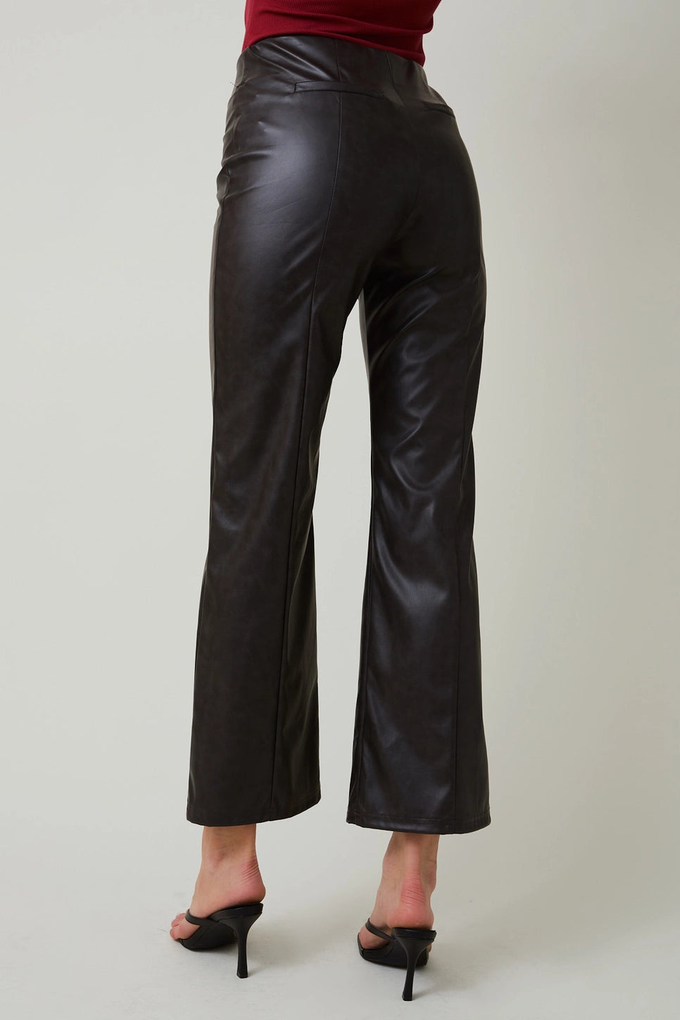 The Sloane Faux-Leather Kick Flares