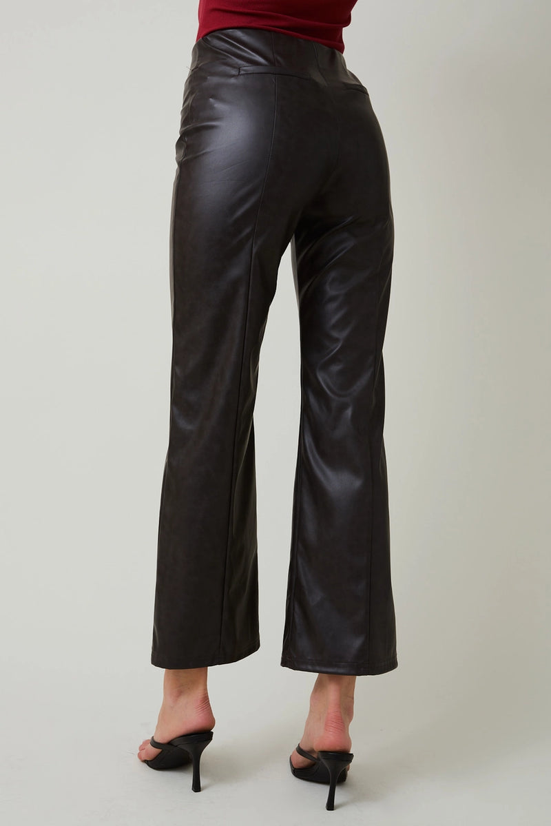 The Sloane Faux-Leather Kick Flares