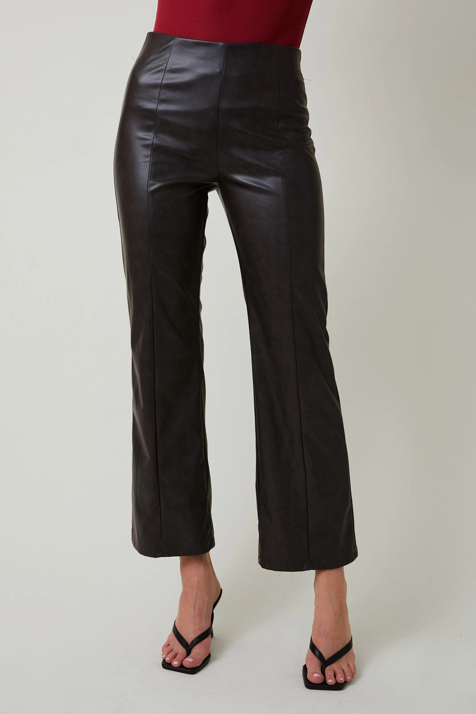 The Sloane Faux-Leather Kick Flares